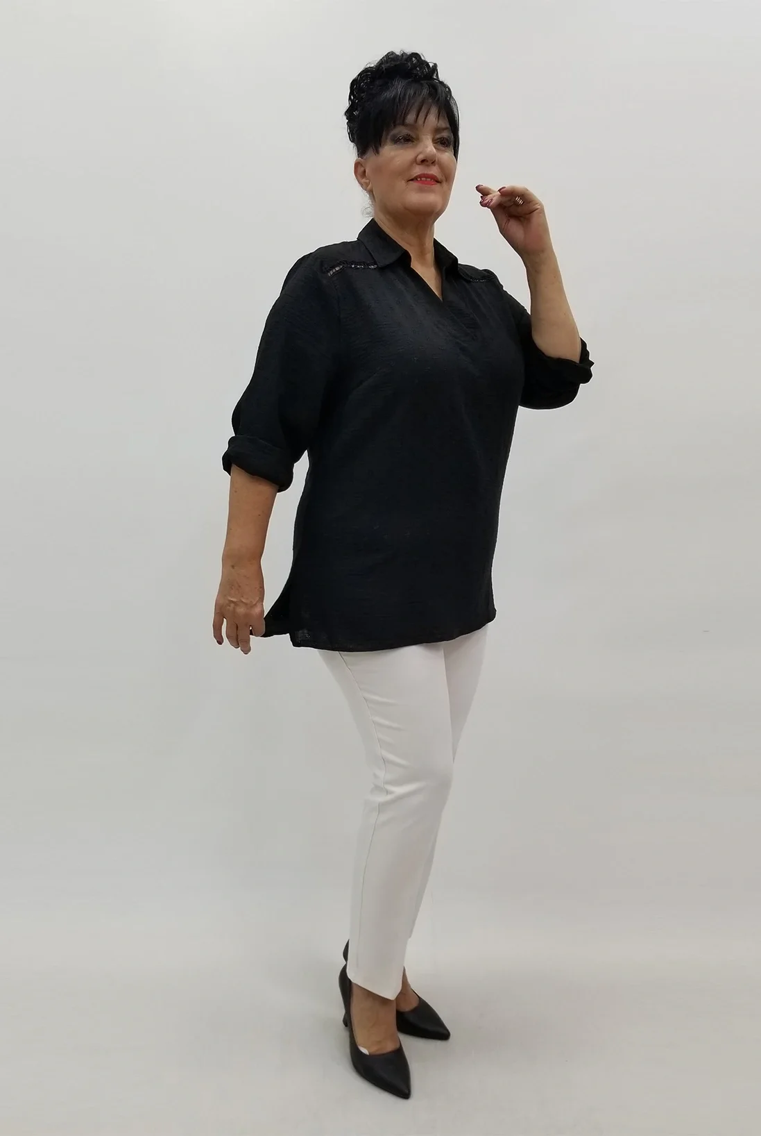 Miraggio Büyük Beden Bluz 4027 SİYAH