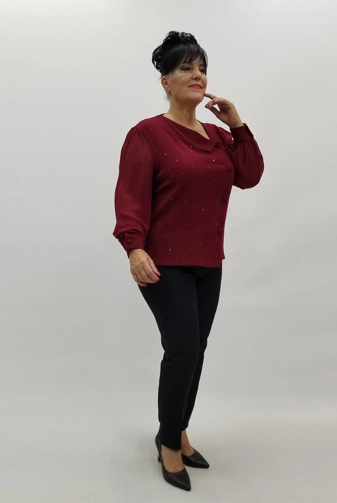 Miraggio Büyük Beden Bluz 4032 BORDO