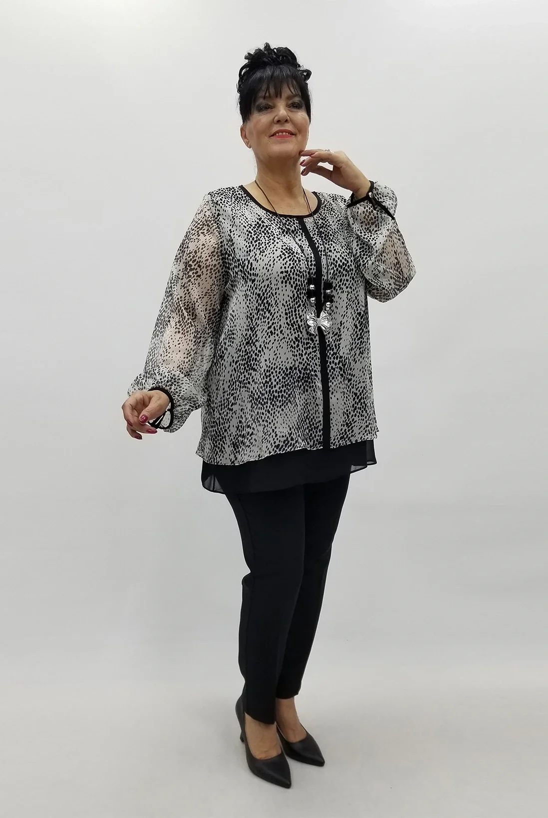 Miraggio Büyük Beden Bluz 4036 SİYAH