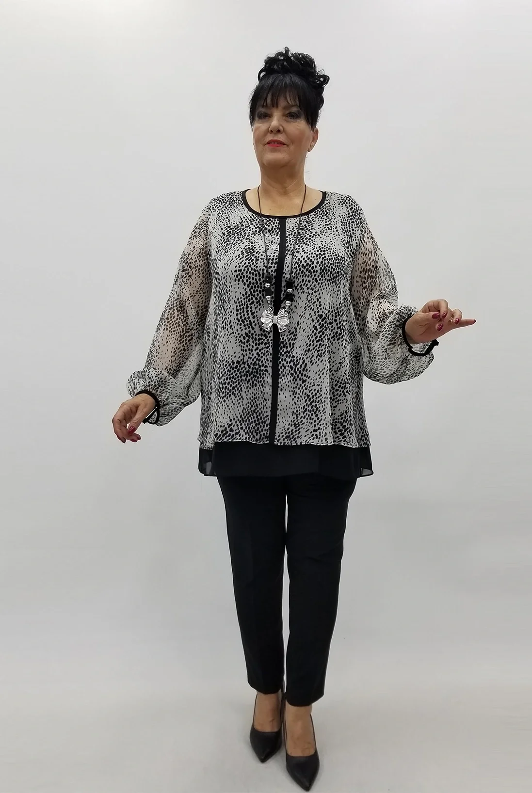 Miraggio Büyük Beden Bluz 4036 SİYAH