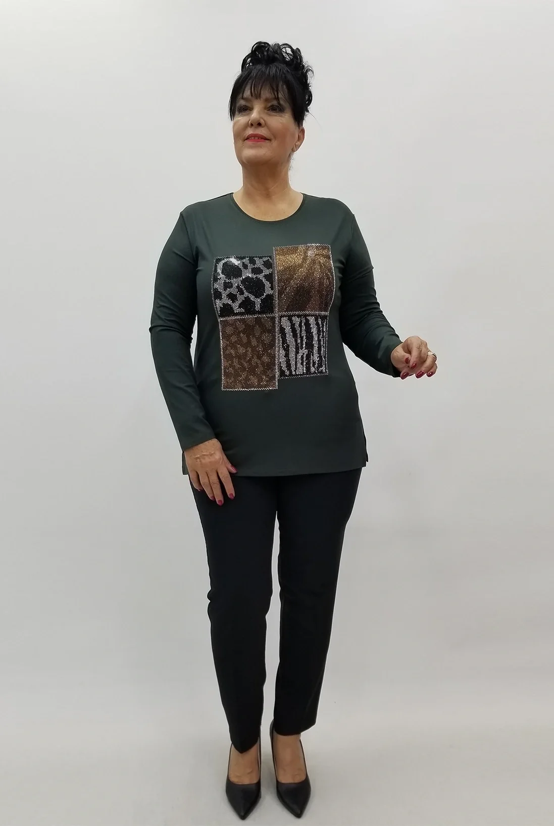 Miraggio Büyük Beden Bluz 4047 HAKİ