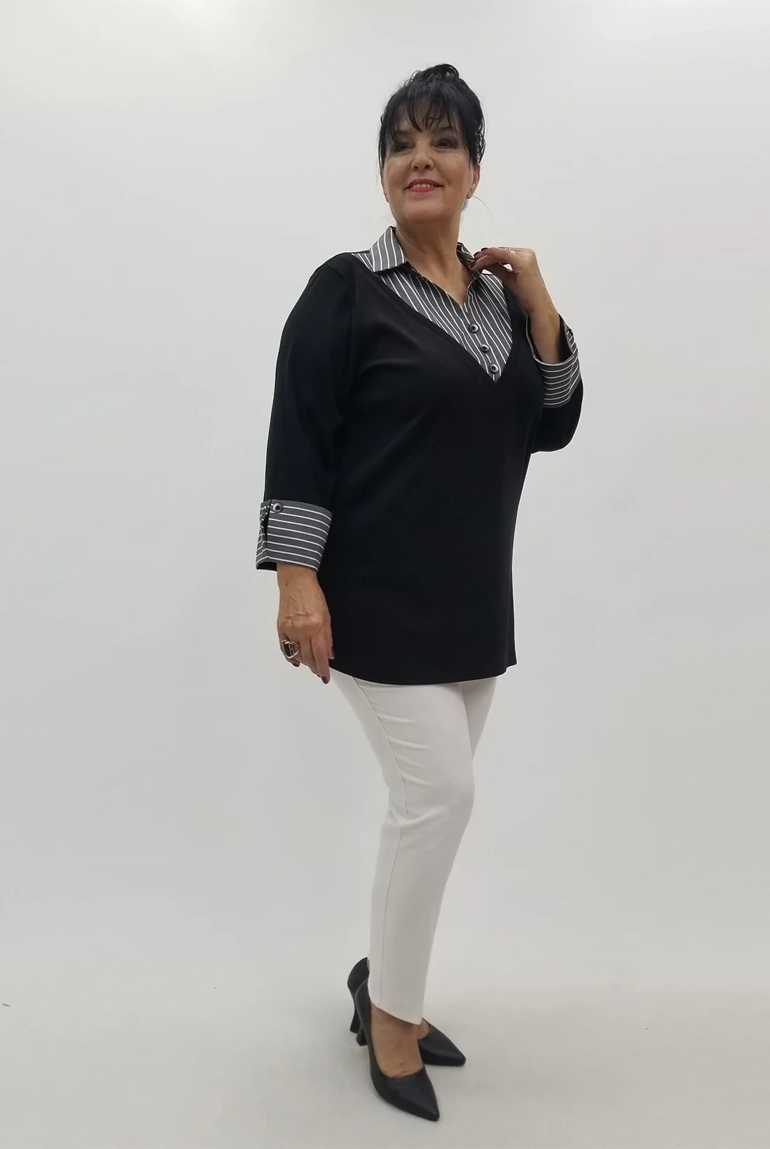 Miraggio Büyük Beden Bluz 4073 SİYAH