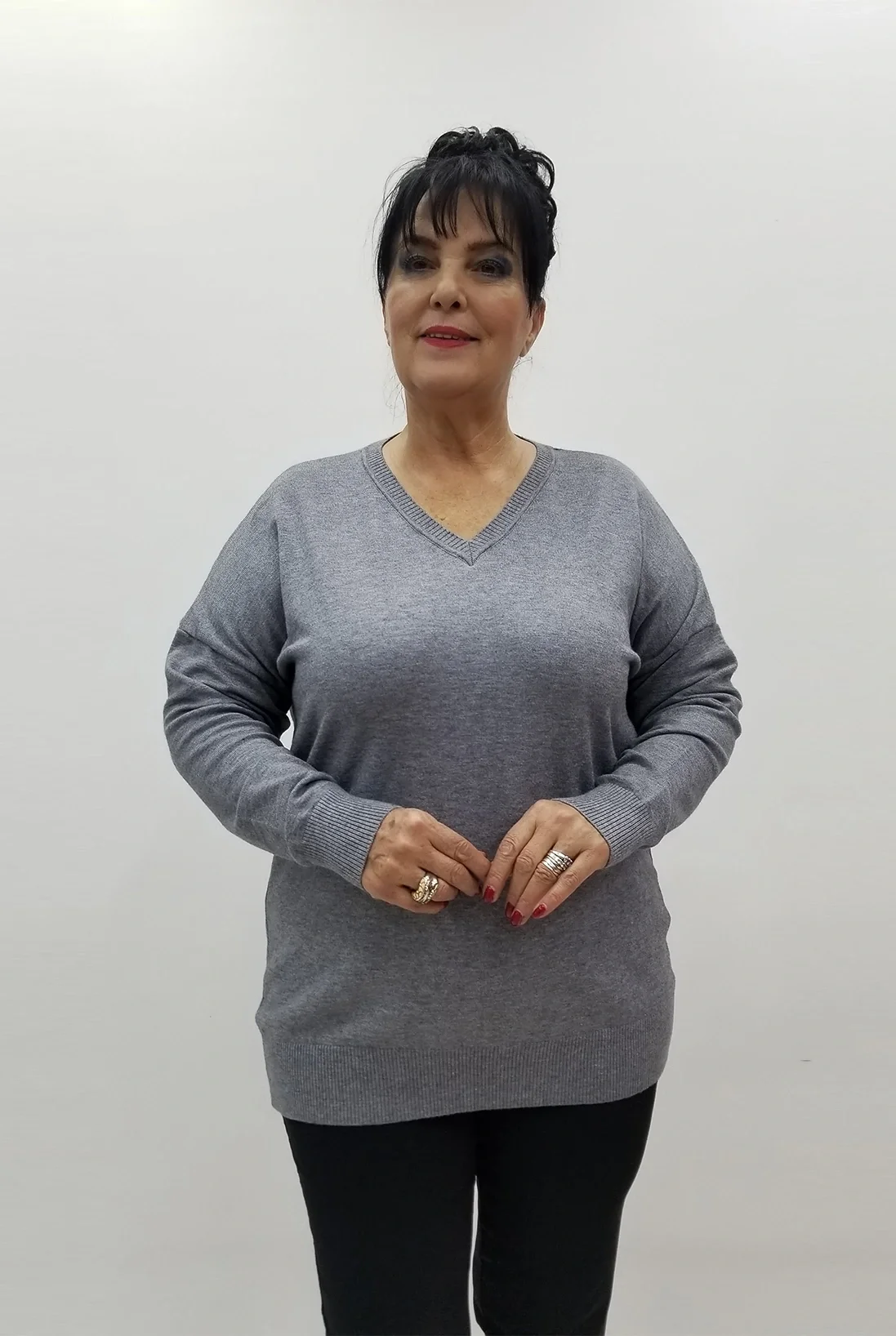 Miraggio Büyük Beden Bluz 4075 GRİ