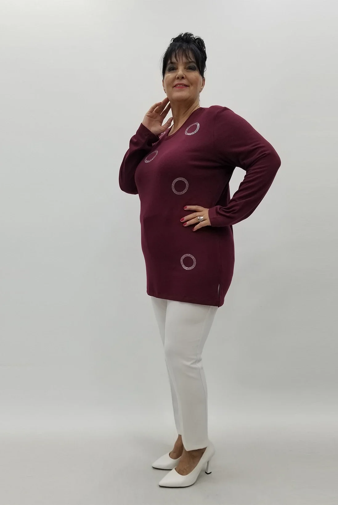 Miraggio Büyük Beden Bluz 4079 BORDO