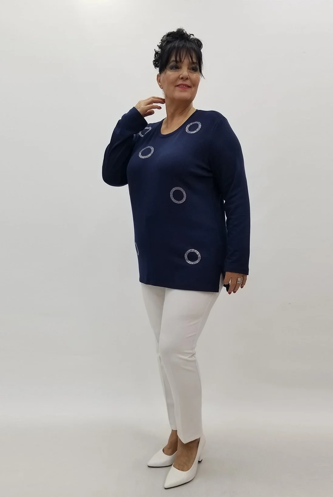 Miraggio Büyük Beden Bluz 4079 LACİVERT