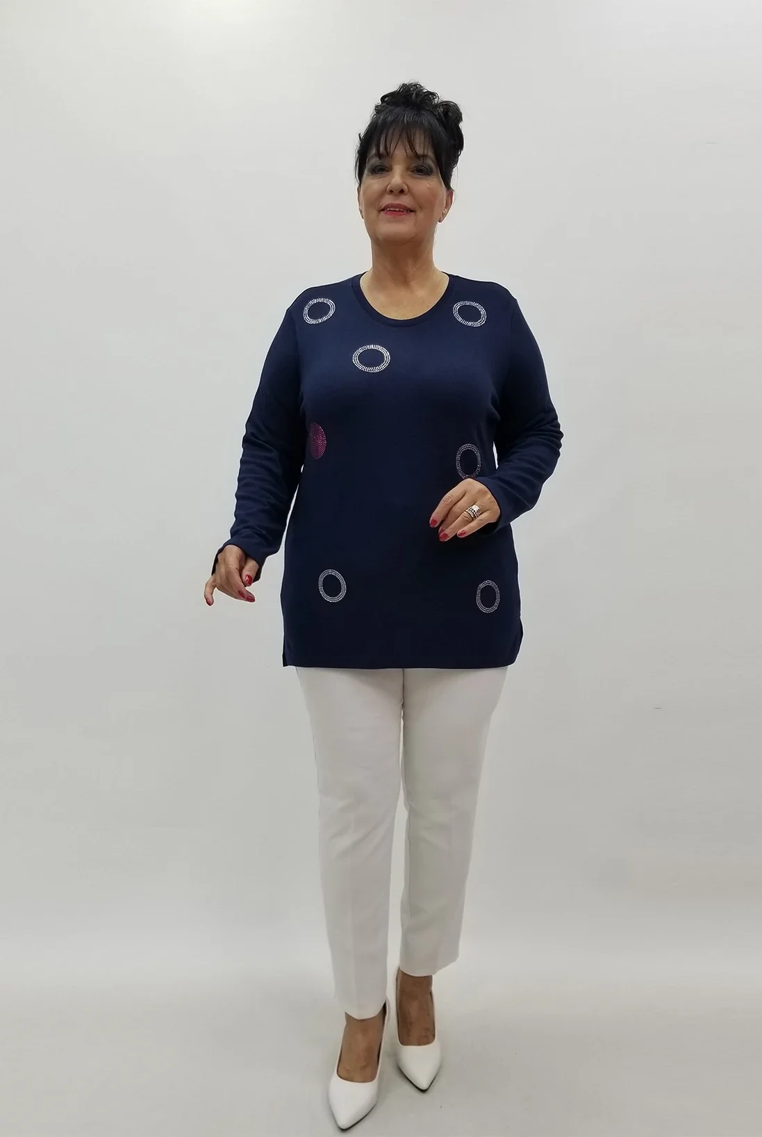 Miraggio Büyük Beden Bluz 4079 LACİVERT