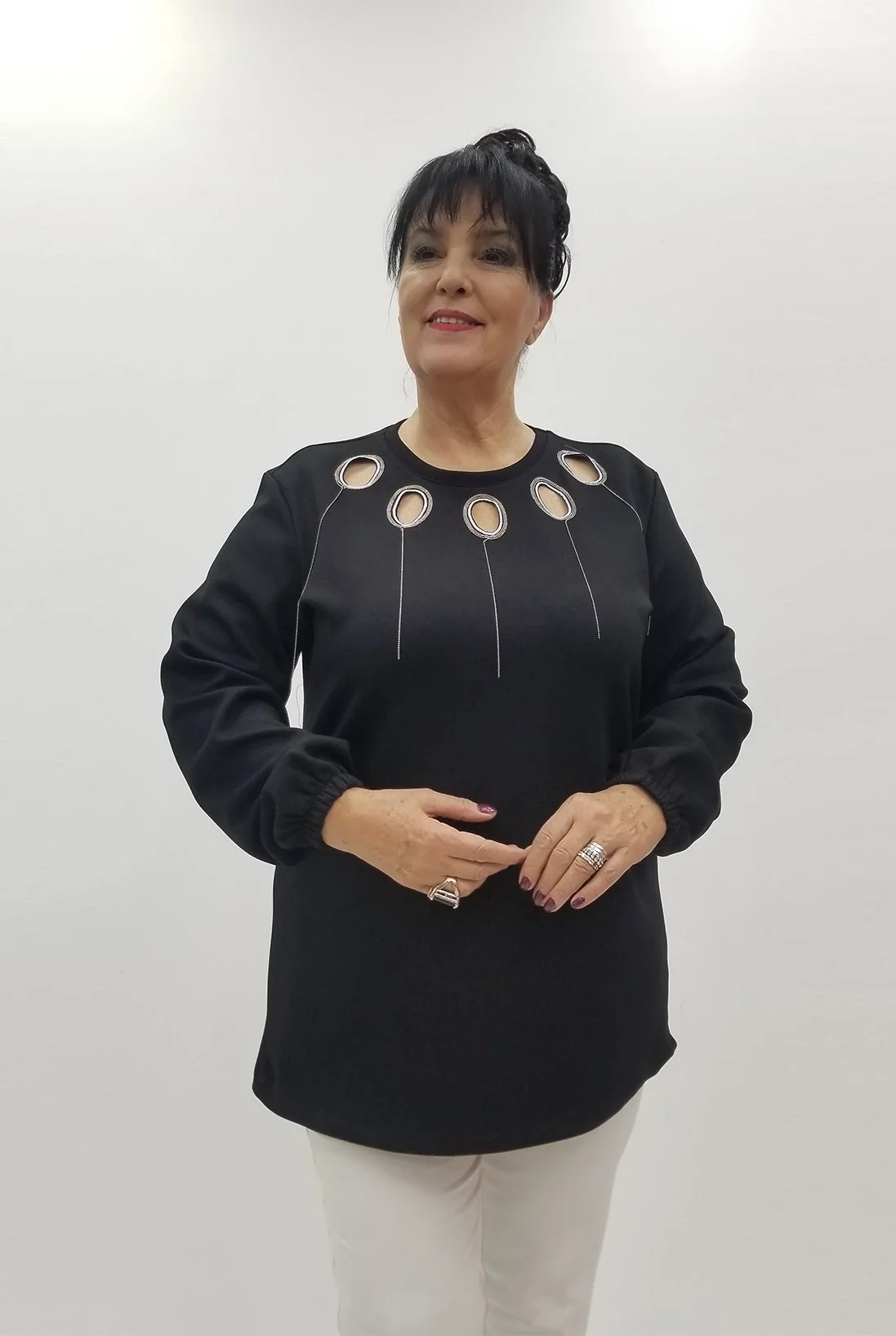 Miraggio Büyük Beden Bluz 4081 SİYAH