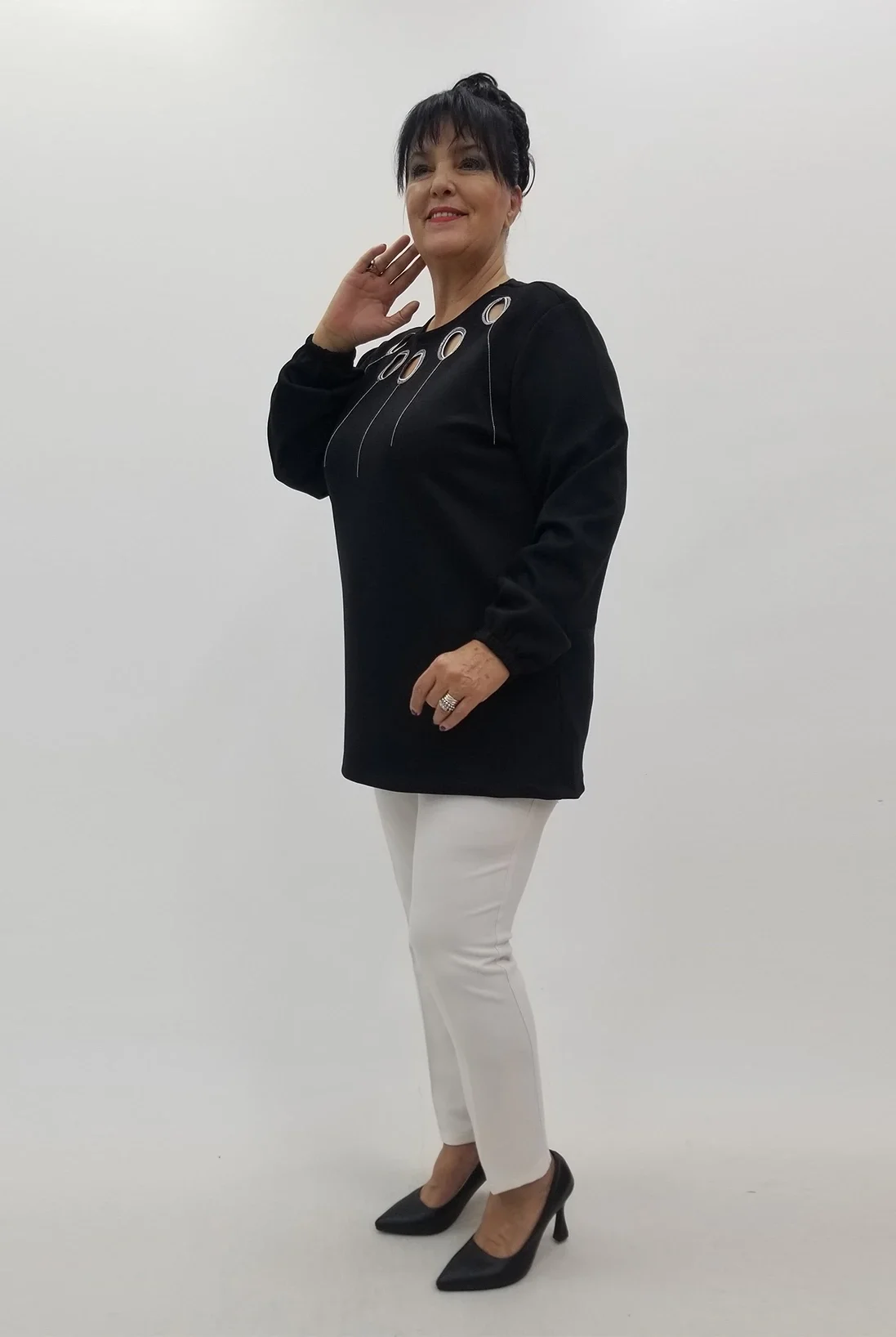 Miraggio Büyük Beden Bluz 4081 SİYAH