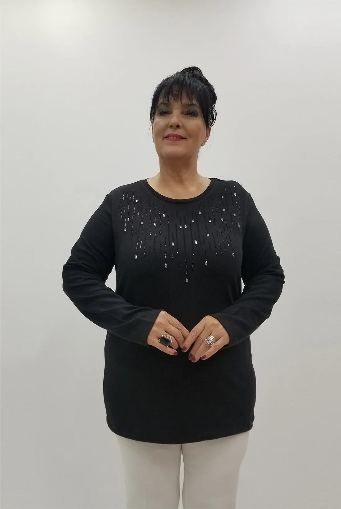 Miraggio Büyük Beden Bluz 4084 SİYAH