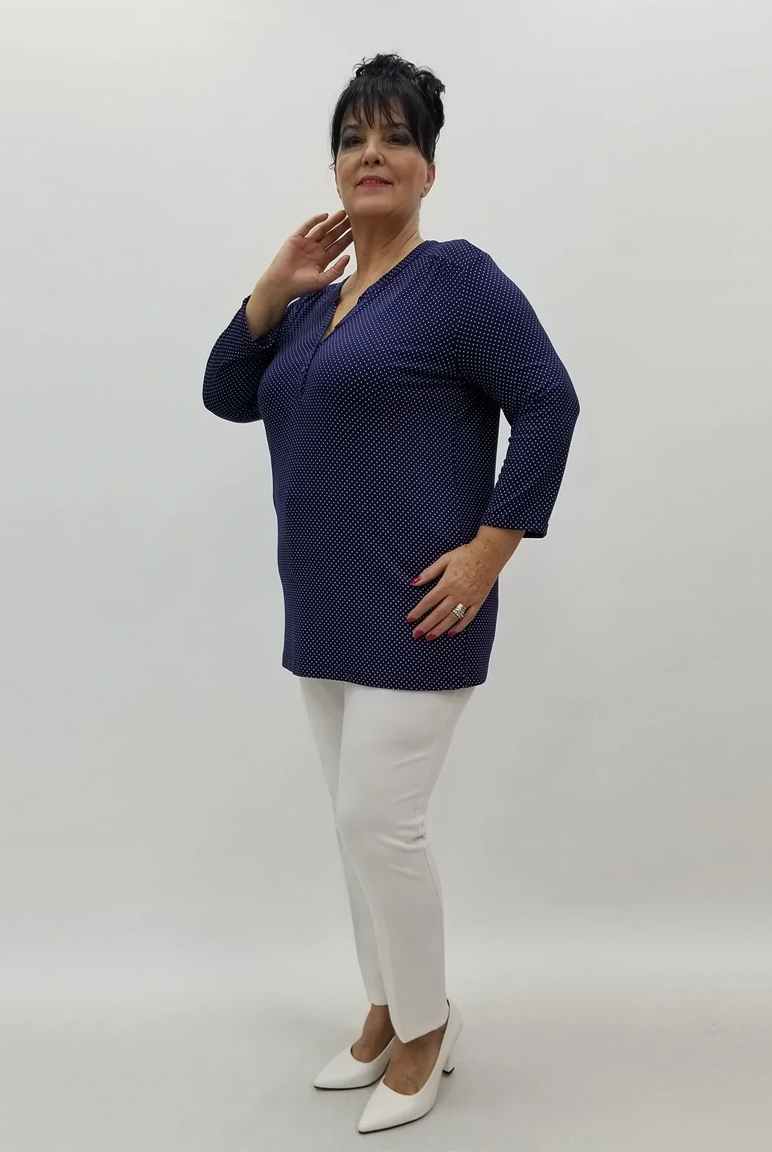 Miraggio Büyük Beden Bluz 4114 LACİVERT