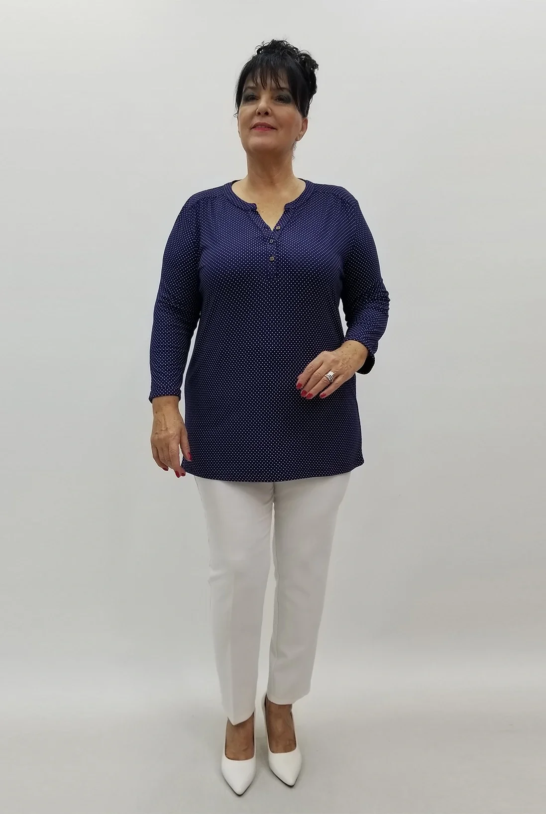 Miraggio Büyük Beden Bluz 4114 LACİVERT