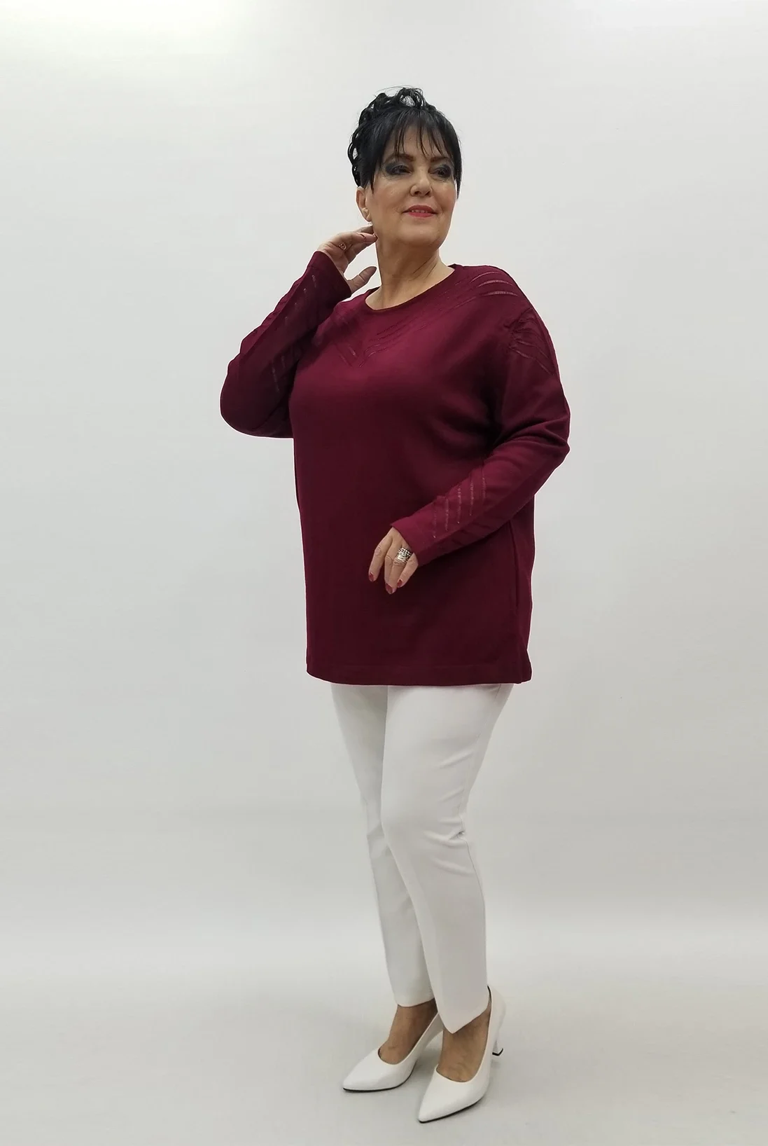 Miraggio Büyük Beden Bluz 4130 BORDO