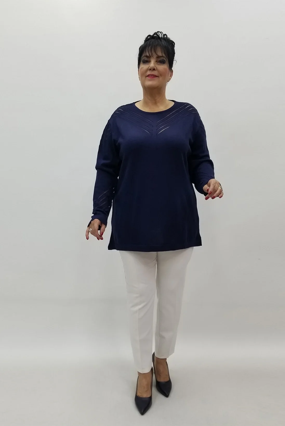 Miraggio Büyük Beden Bluz 4130 LACİVERT