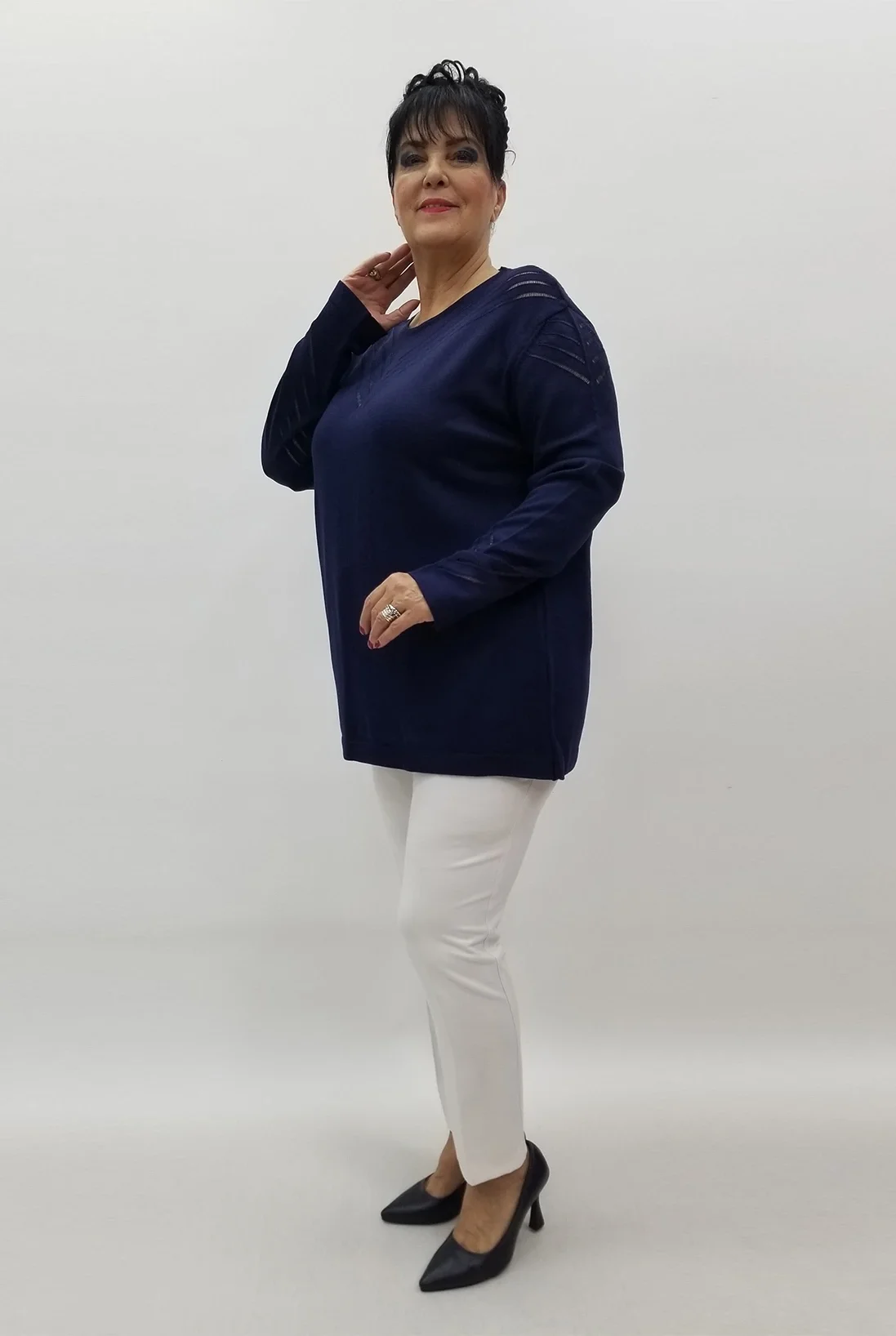 Miraggio Büyük Beden Bluz 4130 LACİVERT