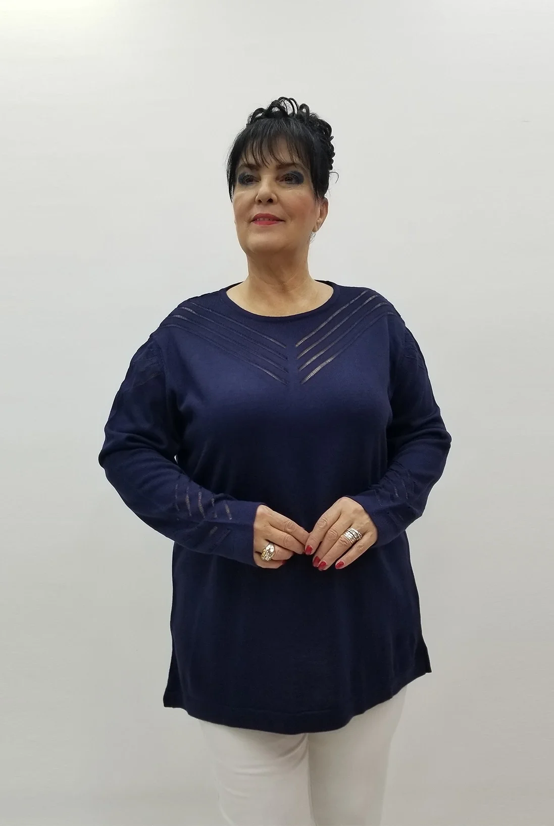 Miraggio Büyük Beden Bluz 4130 LACİVERT