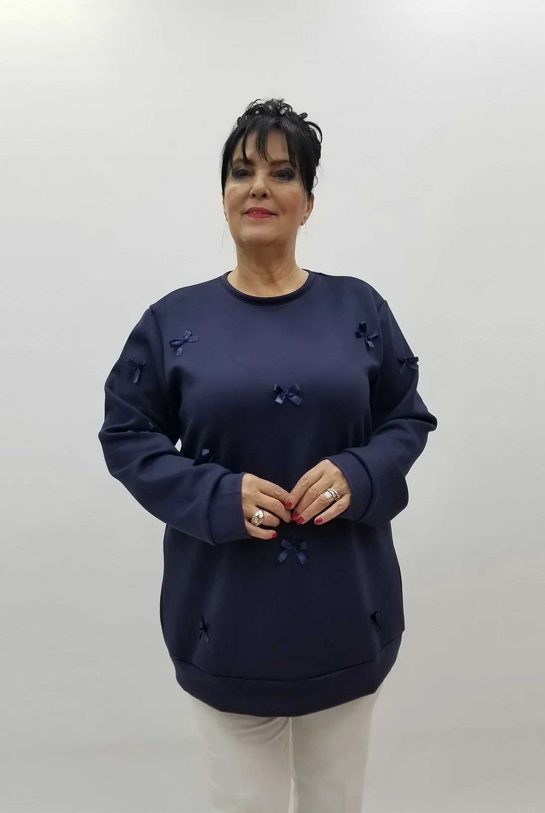 Miraggio Büyük Beden Bluz 4167 LACİVERT