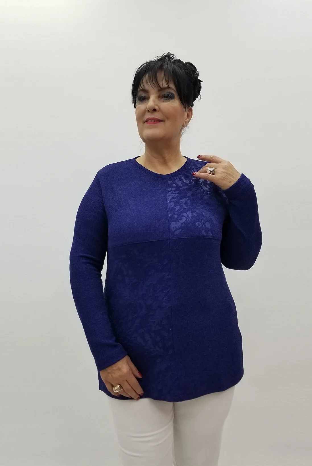 Miraggio Büyük Beden Bluz 4171 LACİVERT