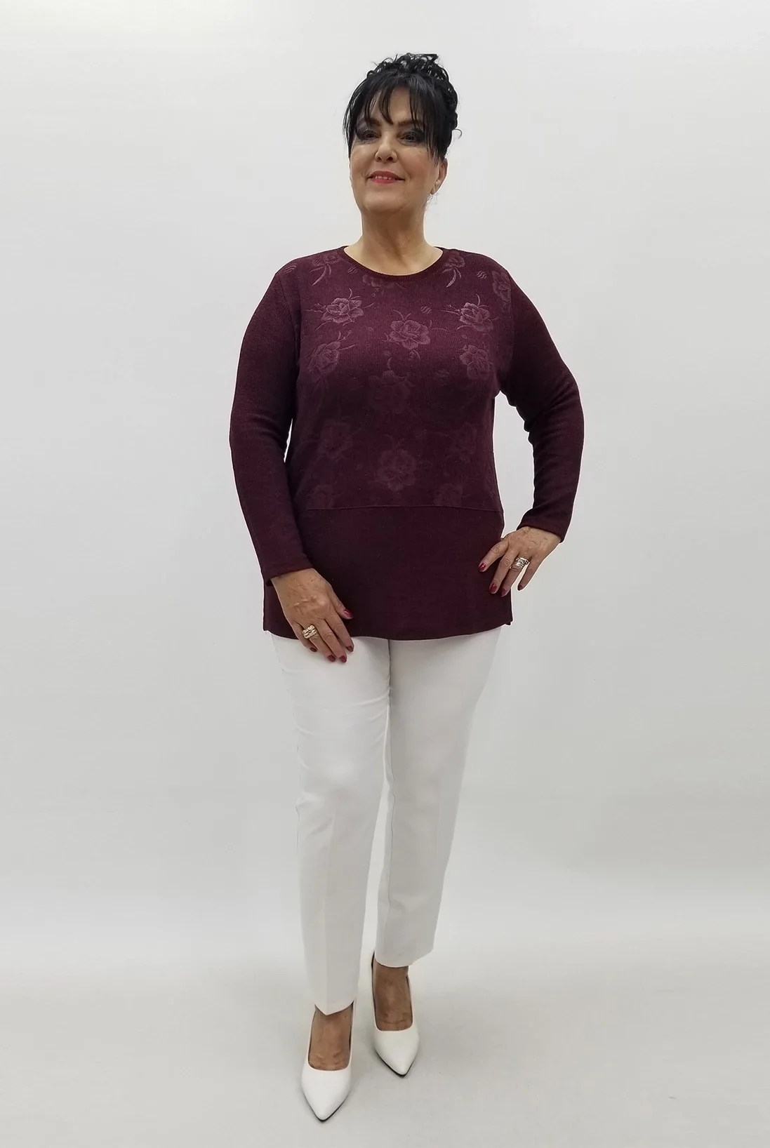 Miraggio Büyük Beden Bluz 4176 BORDO