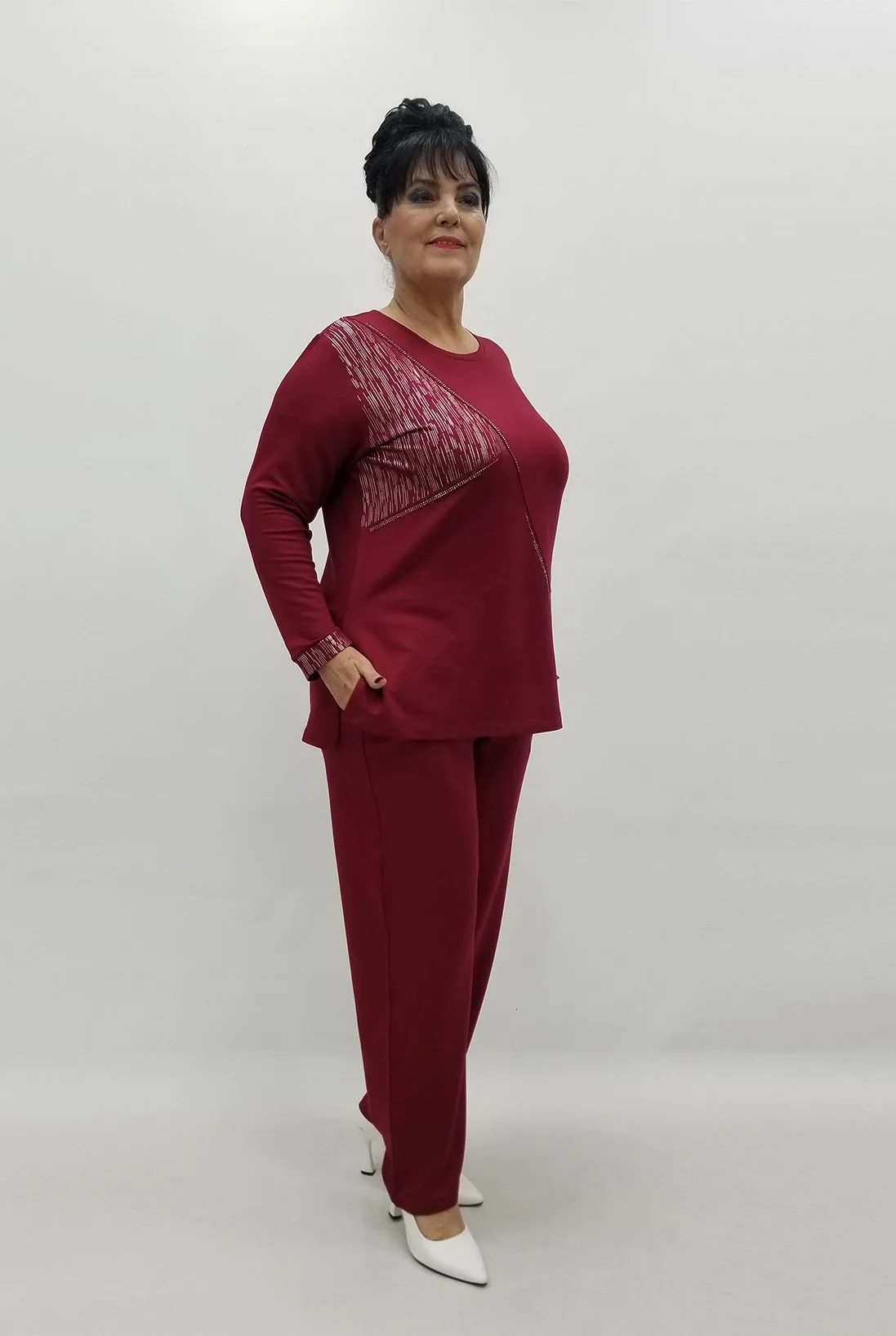 Miraggio Büyük Beden Bluz 4186 BORDO