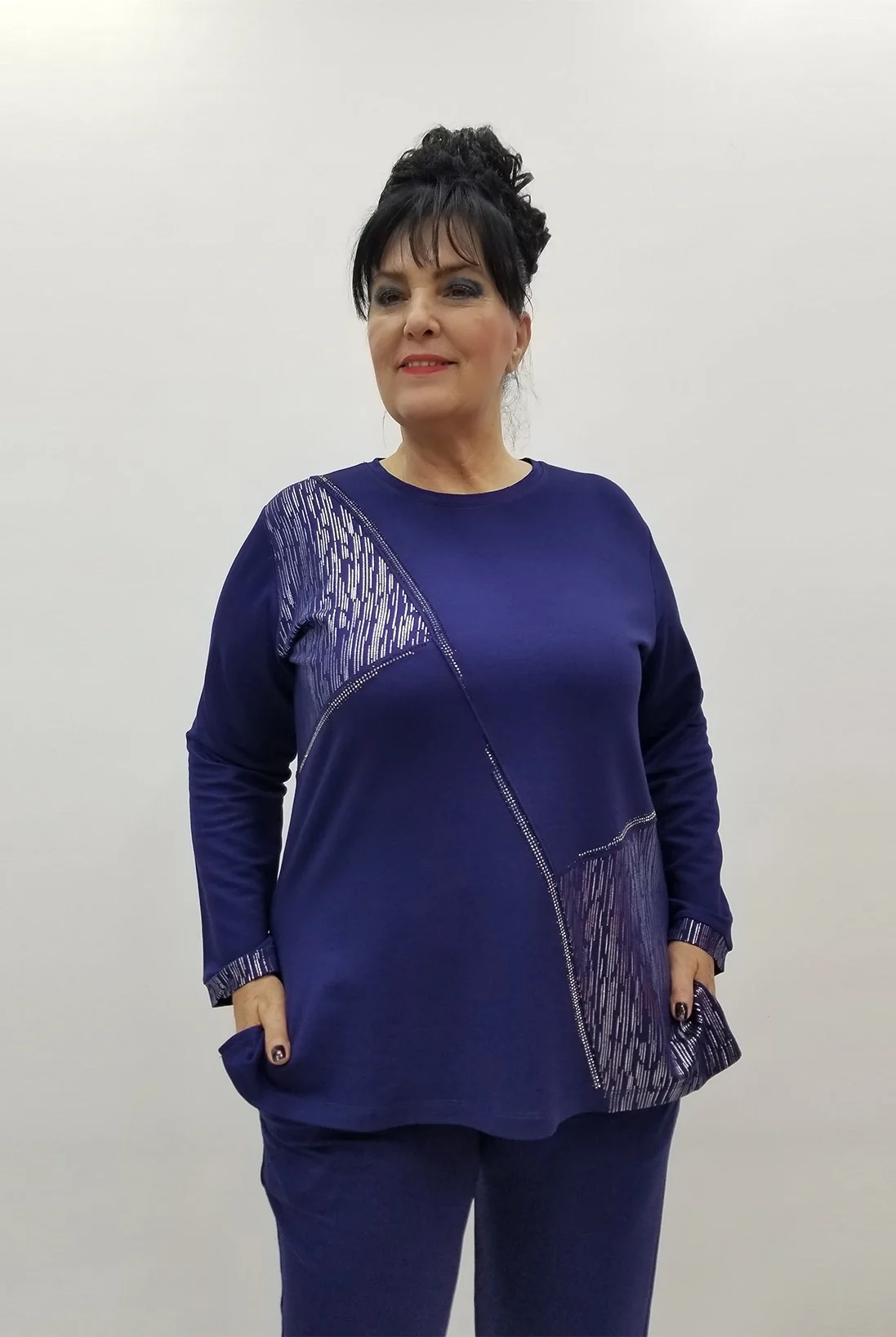 Miraggio Büyük Beden Bluz 4186 LACİVERT