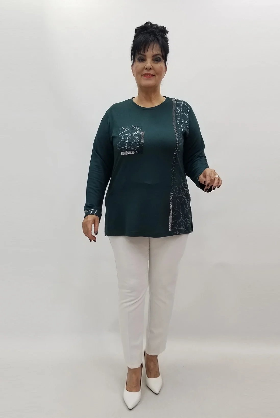 Miraggio Büyük Beden Bluz 4187 PETROL