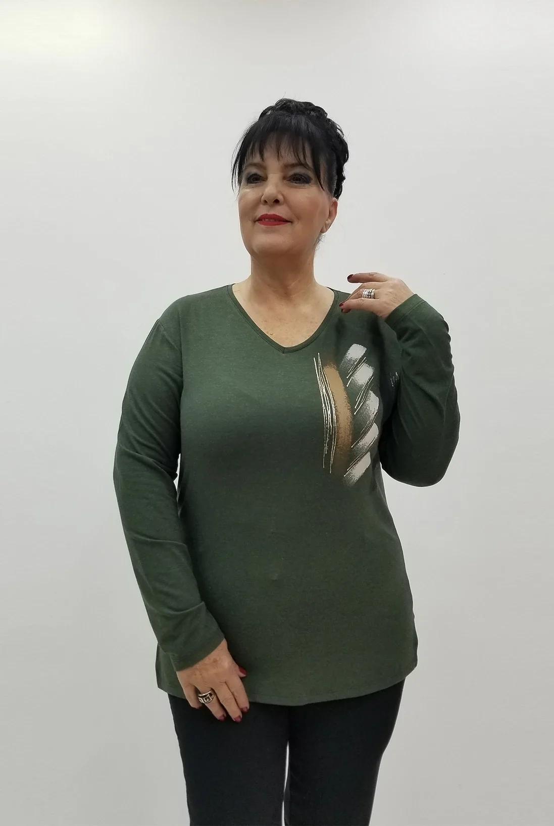 Miraggio Büyük Beden Bluz 4220 HAKİ