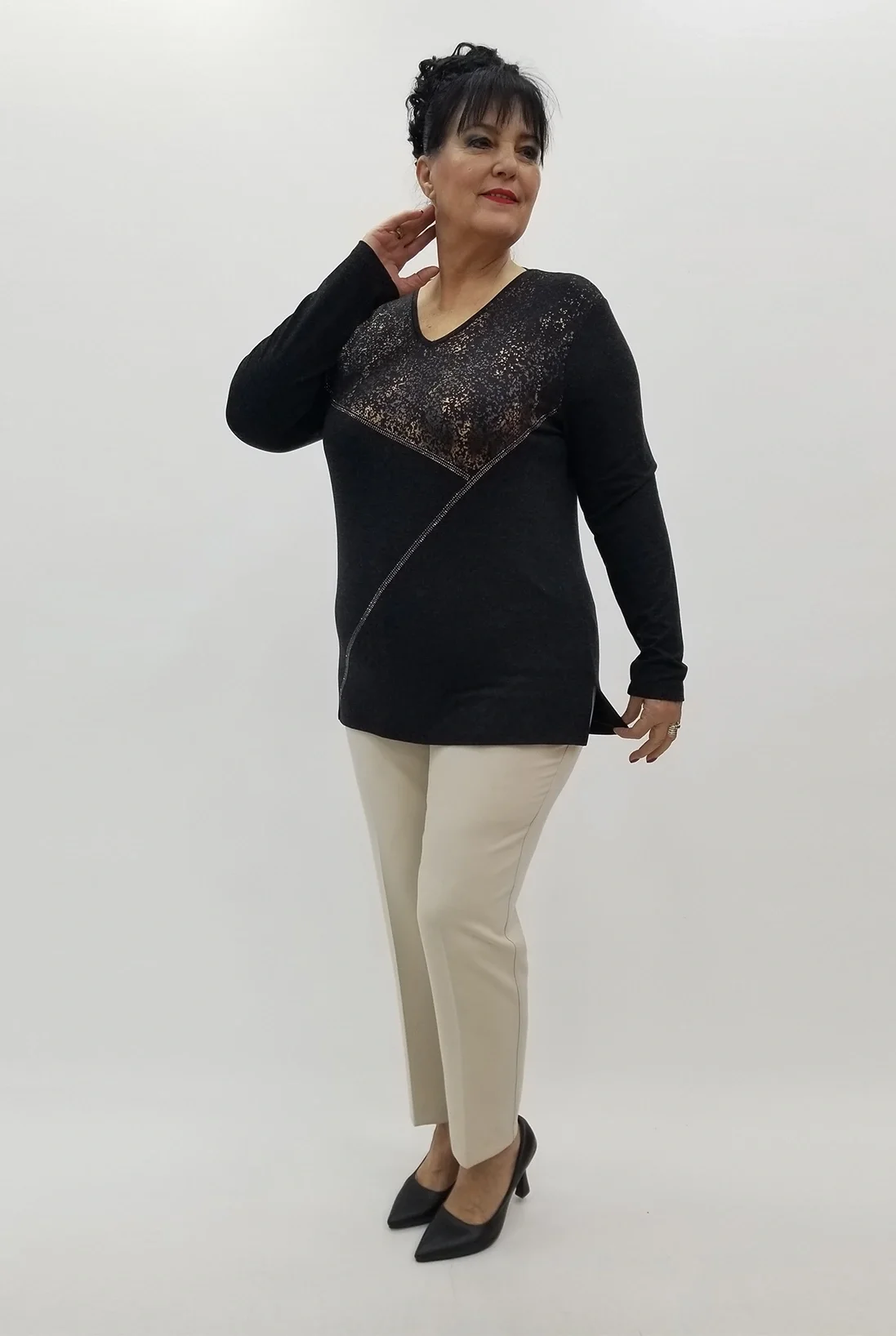 Miraggio Büyük Beden Bluz 4223 SİYAH