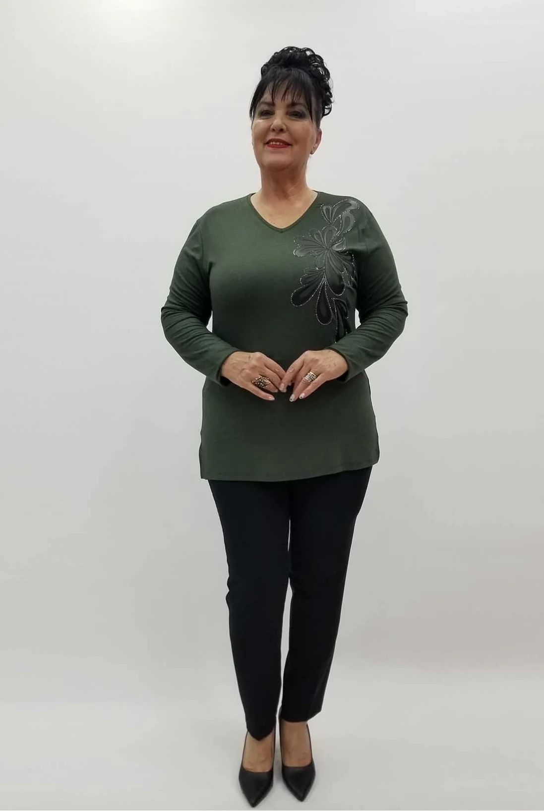 Miraggio Büyük Beden Bluz 4225 HAKİ