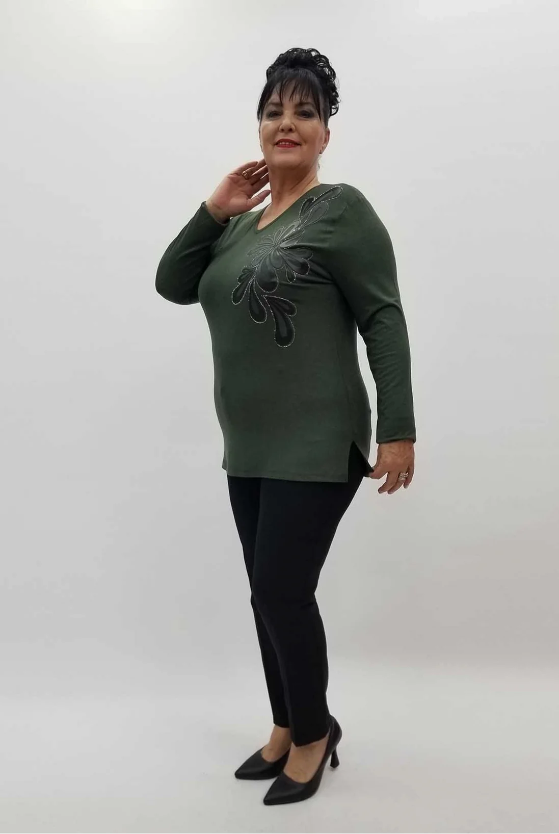 Miraggio Büyük Beden Bluz 4225 HAKİ