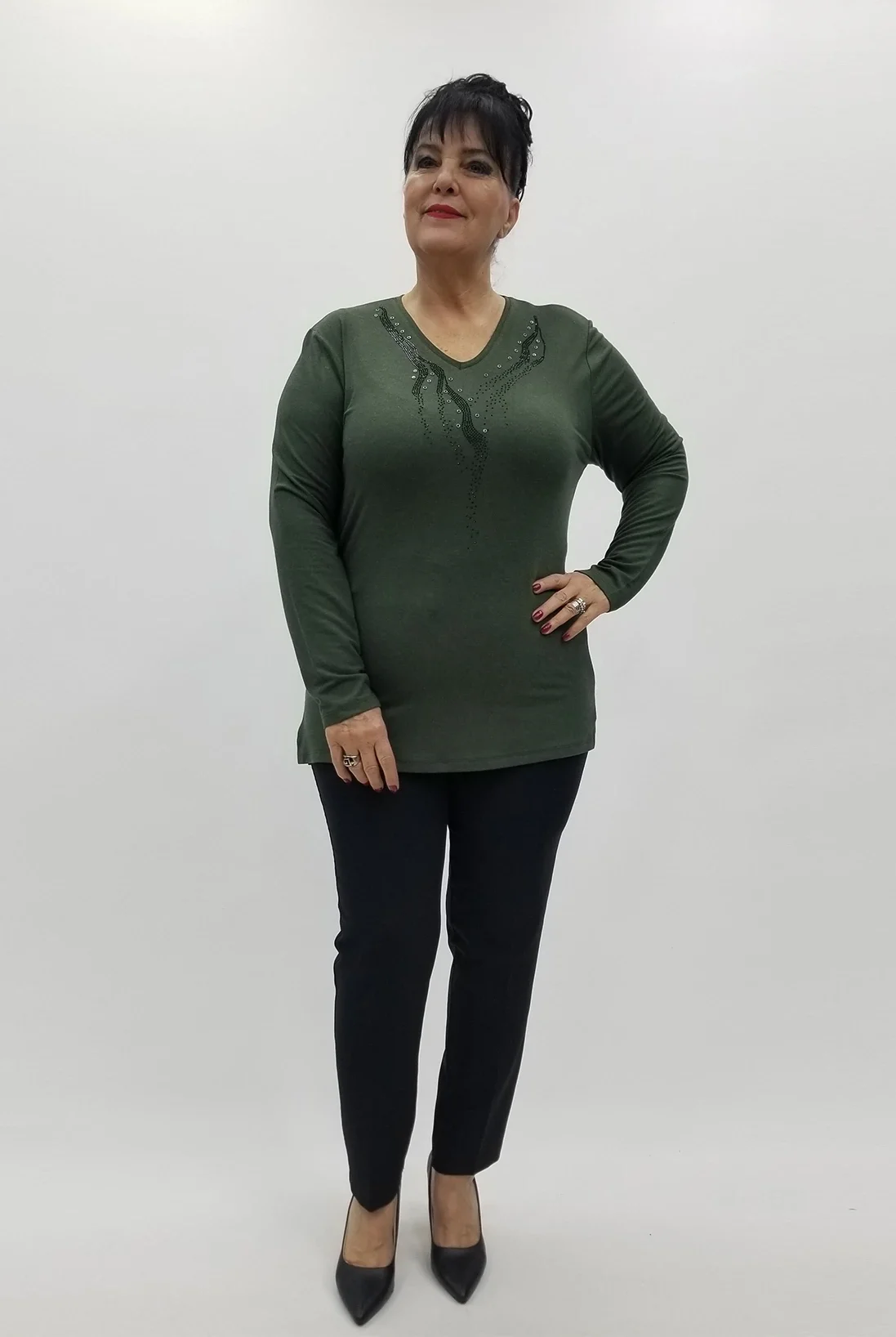 Miraggio Büyük Beden Bluz 4226 HAKİ