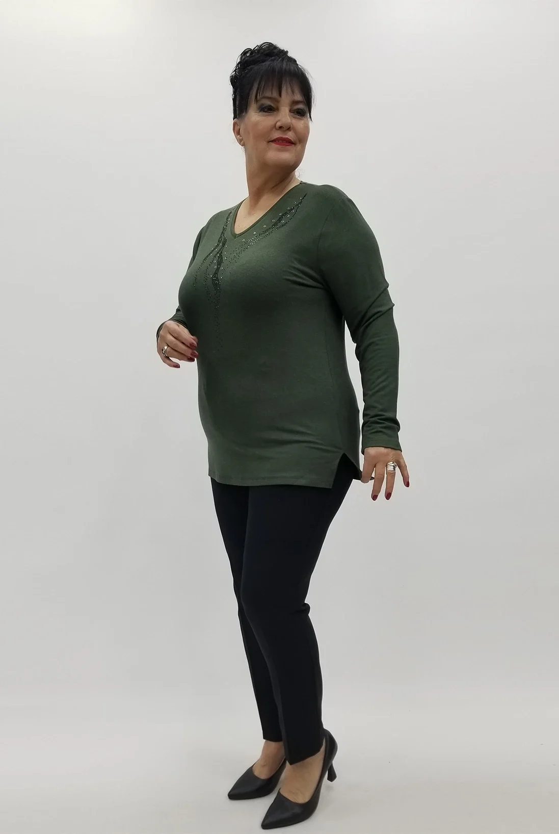 Miraggio Büyük Beden Bluz 4226 HAKİ