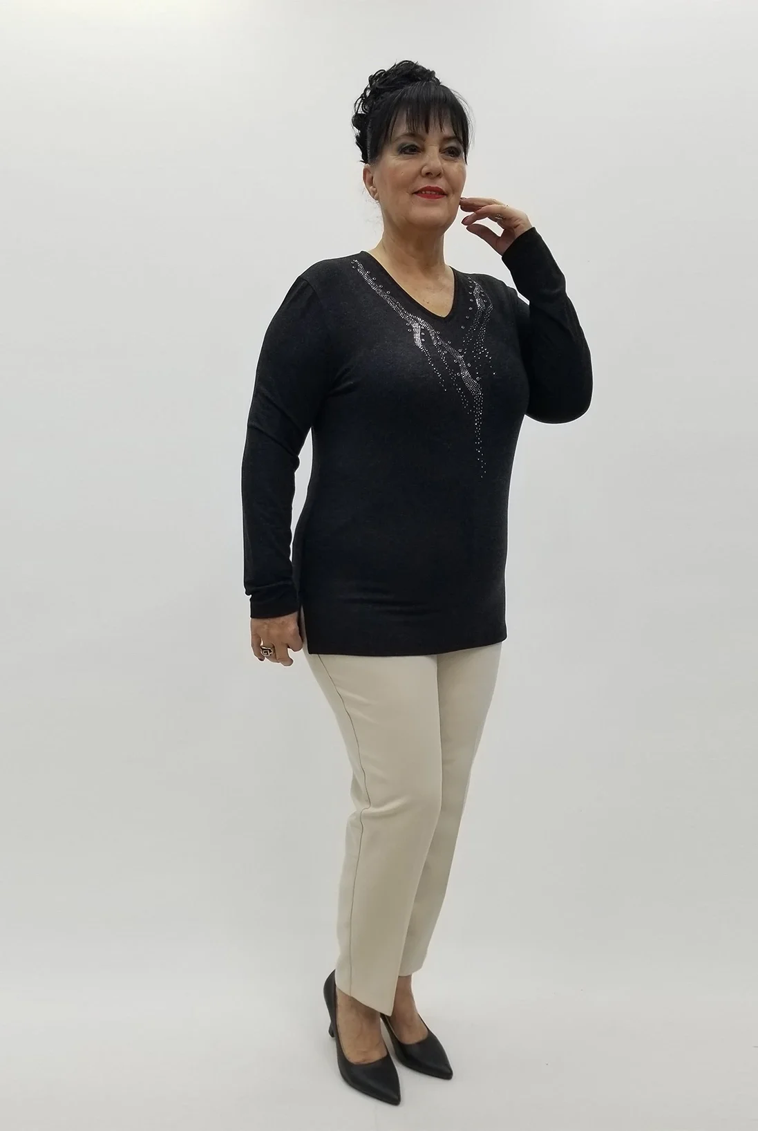 Miraggio Büyük Beden Bluz 4226 SİYAH