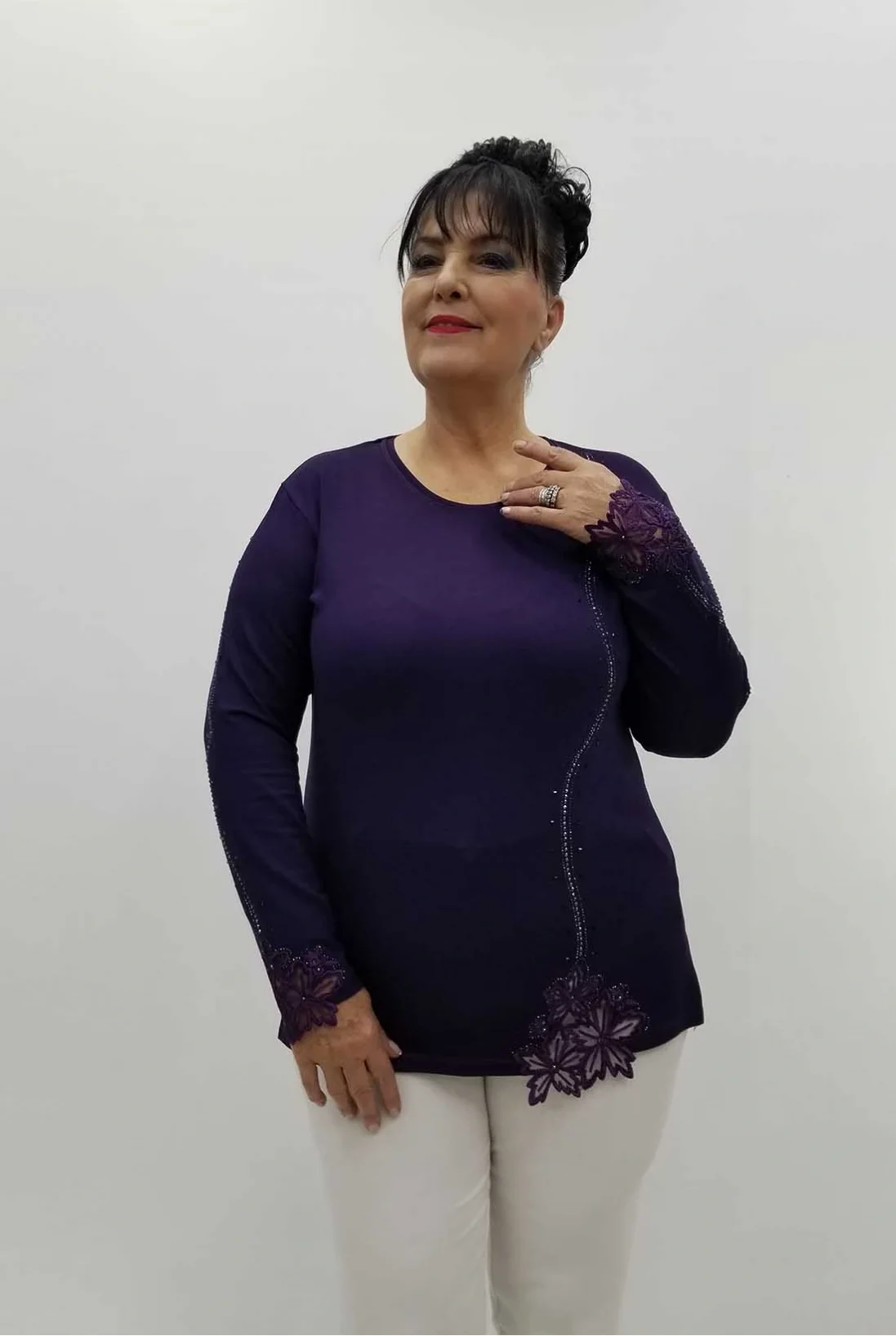 Miraggio Büyük Beden Bluz 4232 MOR