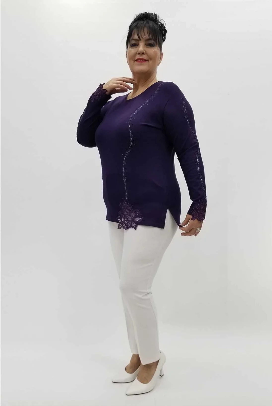 Miraggio Büyük Beden Bluz 4232 MOR
