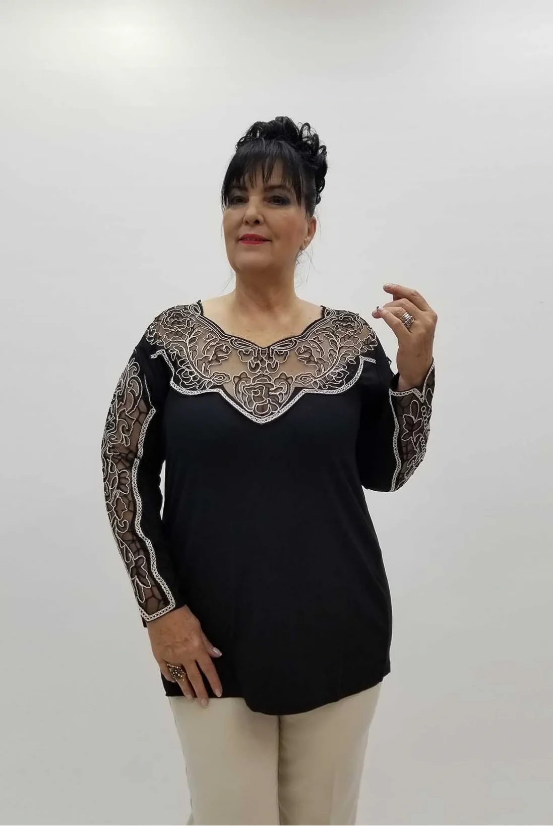 Miraggio Büyük Beden Bluz 4240 SİYAH
