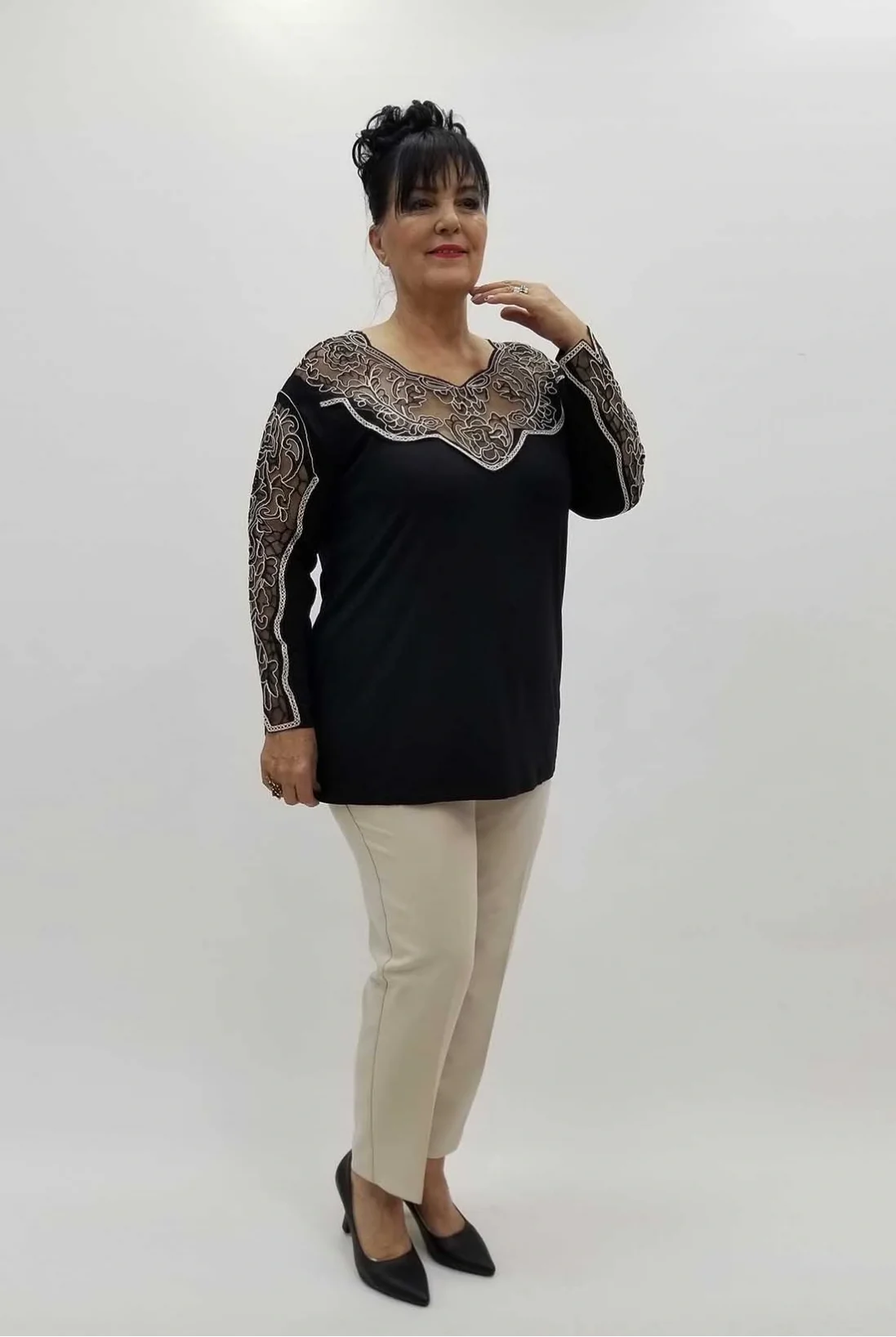 Miraggio Büyük Beden Bluz 4240 SİYAH