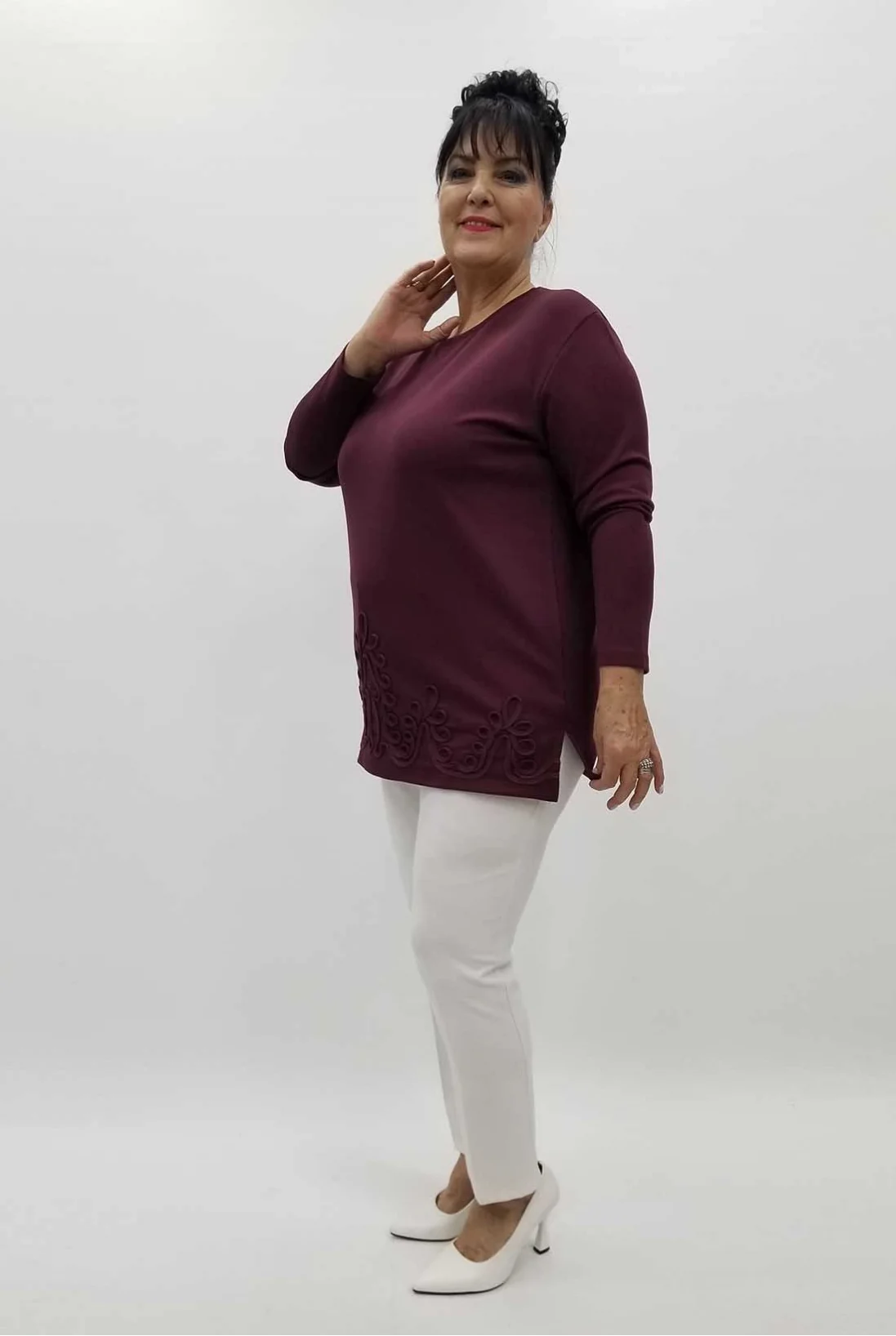 Miraggio Büyük Beden Bluz 4255 BORDO