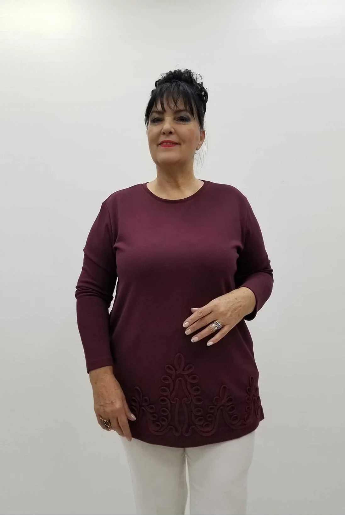 Miraggio Büyük Beden Bluz 4255 BORDO