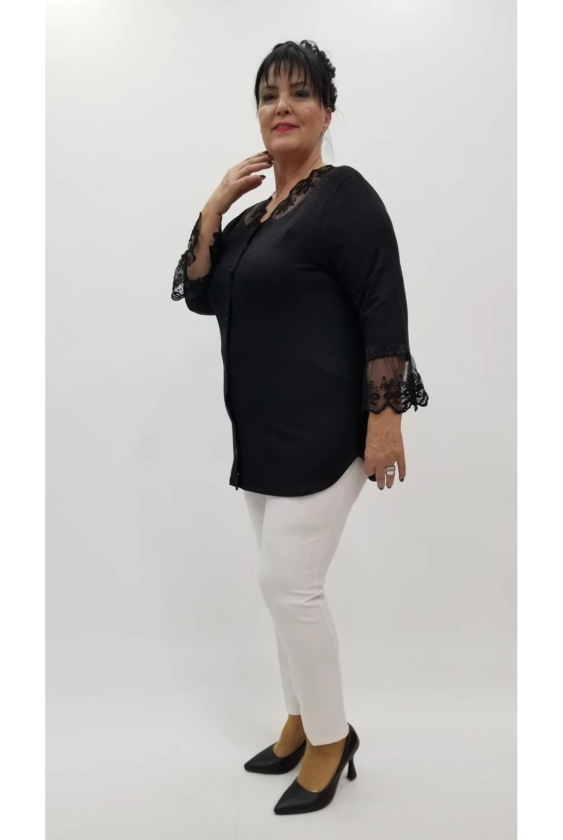 Miraggio Büyük Beden Bluz 4268 SİYAH