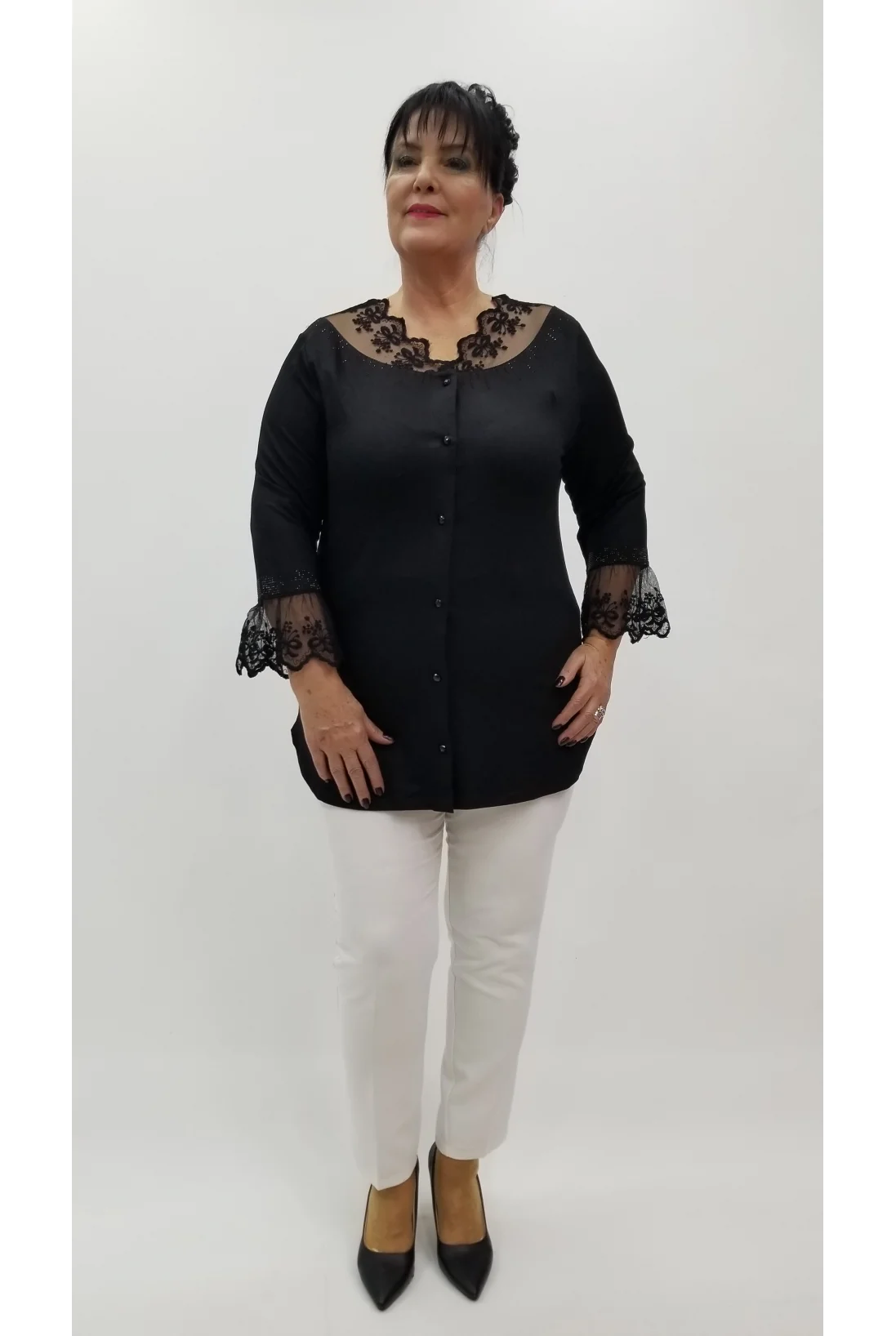 Miraggio Büyük Beden Bluz 4268 SİYAH