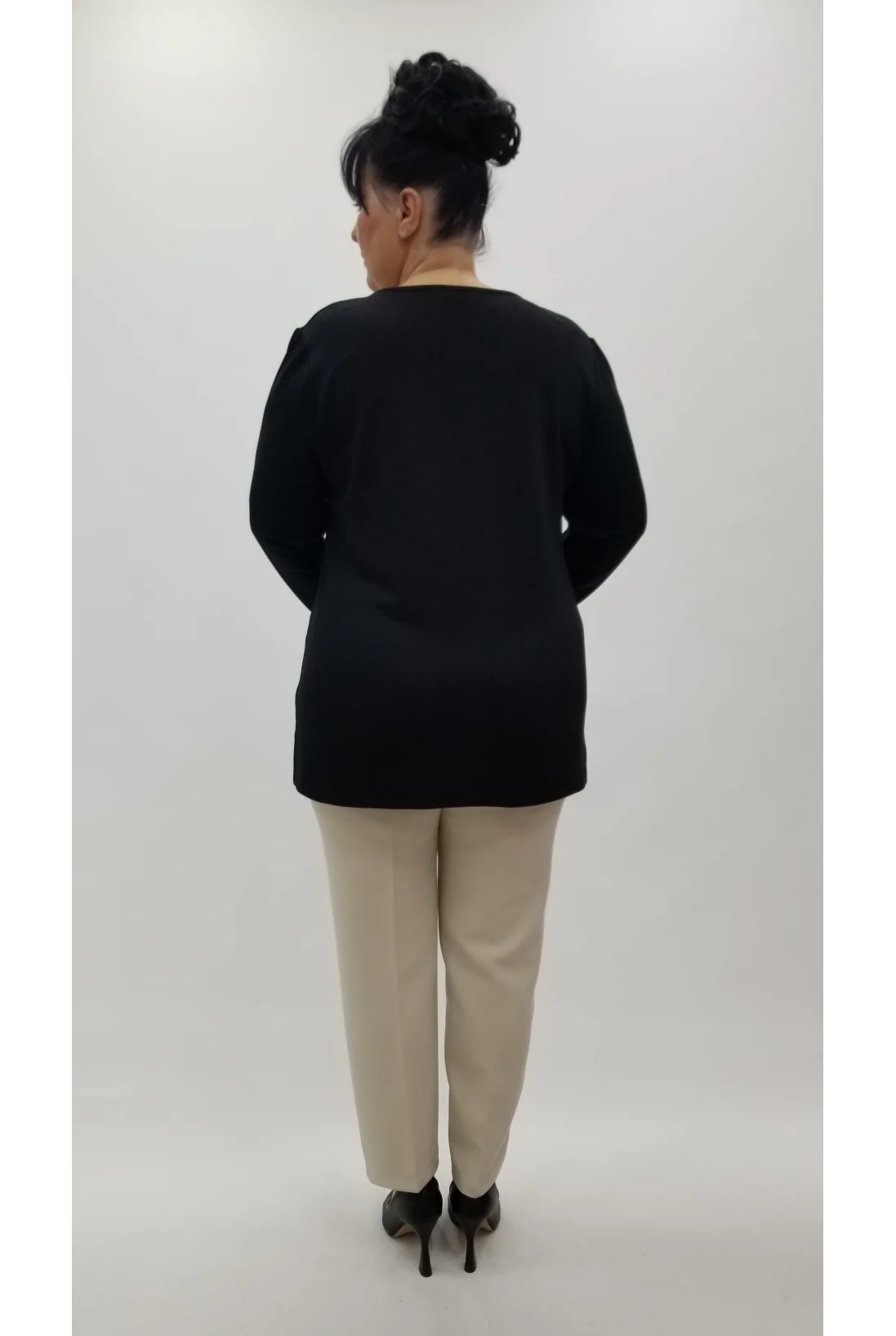 Miraggio Büyük Beden Bluz 4270 SİYAH/KREM