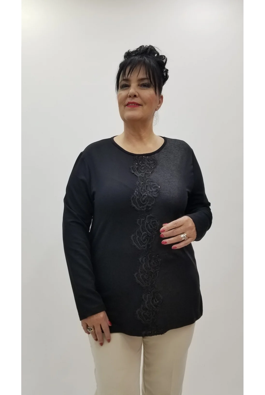 Miraggio Büyük Beden Bluz 4277 SİYAH