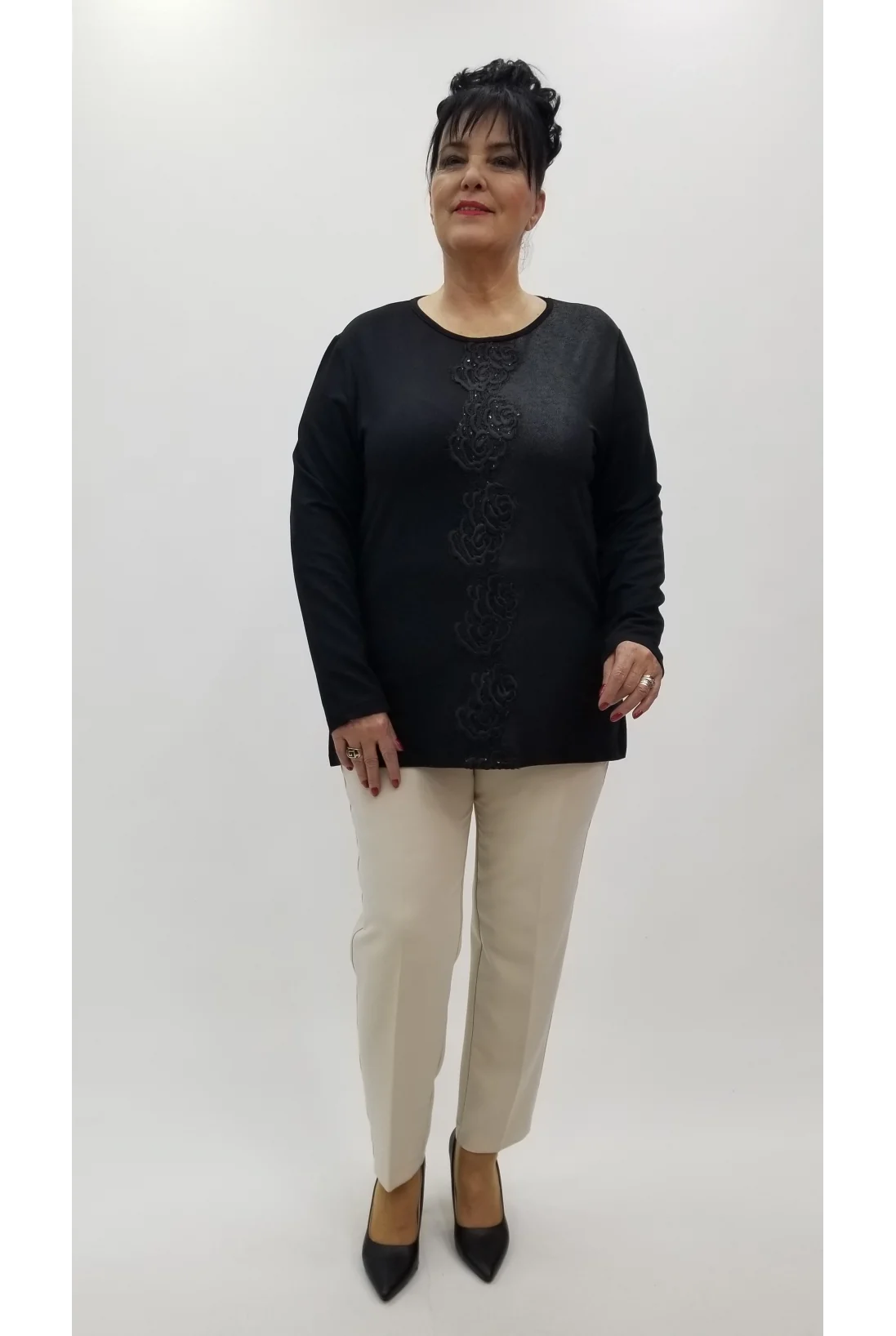 Miraggio Büyük Beden Bluz 4277 SİYAH