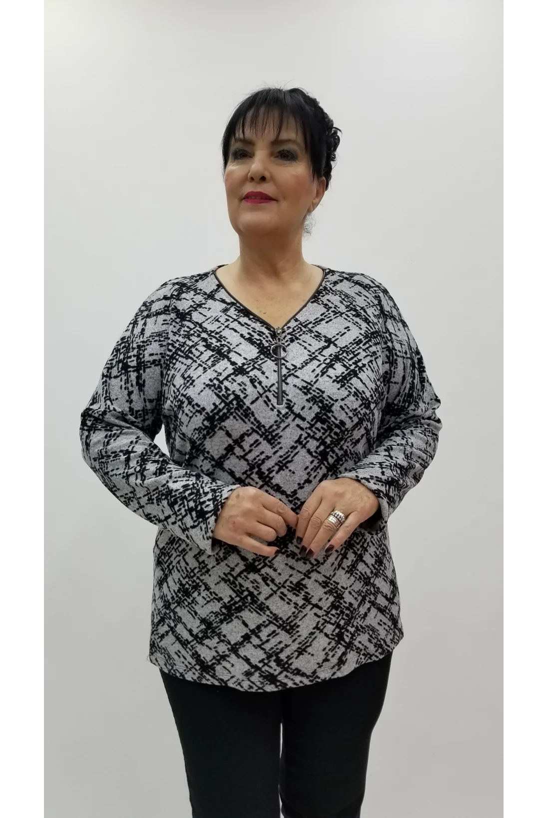 Miraggio Büyük Beden Bluz 4281 GRİ