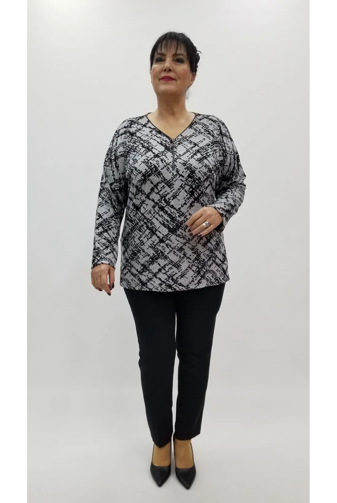 Miraggio Büyük Beden Bluz 4281 GRİ