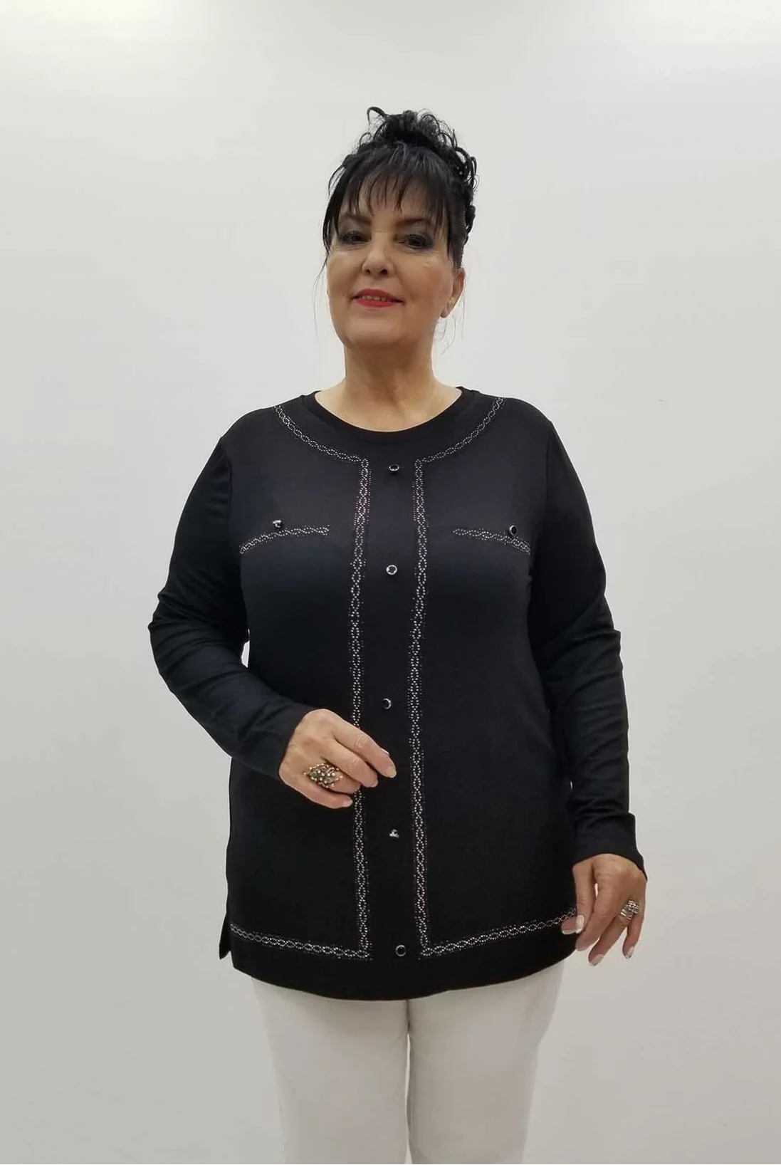 Miraggio Büyük Beden Bluz 4283 SİYAH