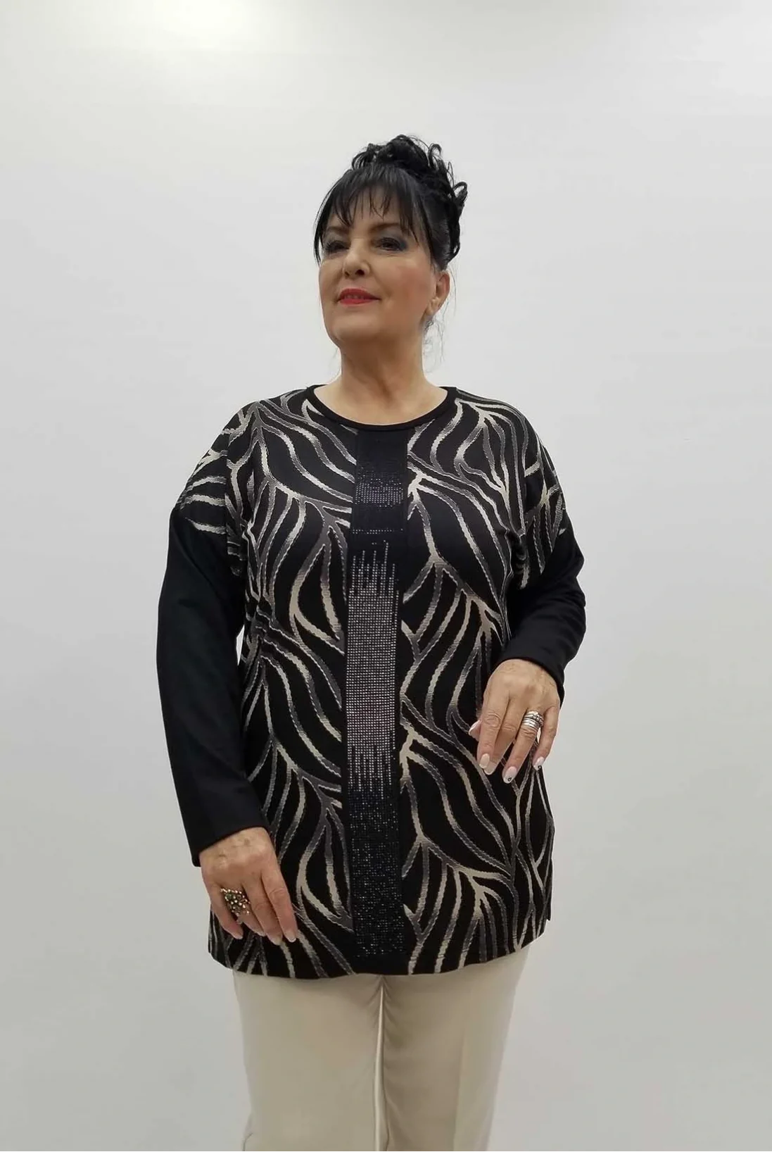 Miraggio Büyük Beden Bluz 4290 SİYAH