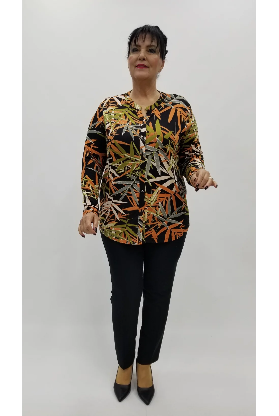 Miraggio Büyük Beden Bluz 4291 SİYAH/TABA
