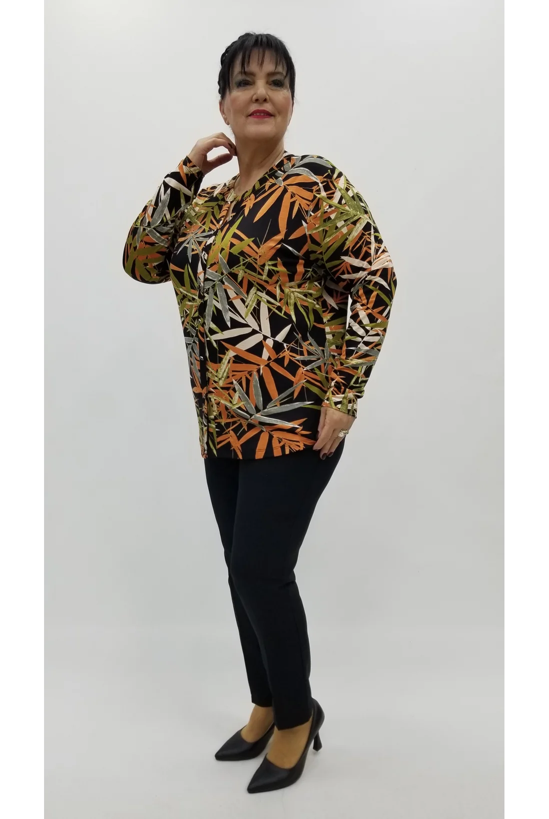 Miraggio Büyük Beden Bluz 4291 SİYAH/TABA