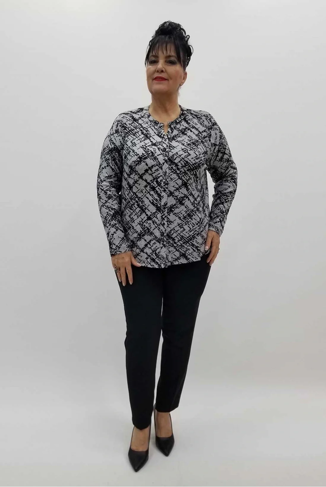 Miraggio Büyük Beden Bluz 4292 GRİ